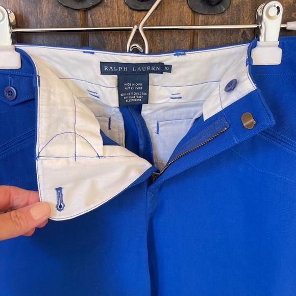RALPH LAUREN Cobalt Blue High End Jodhpurs Riding Pants Soft Suede 10 Nice NEW!! - Picture 9 of 12